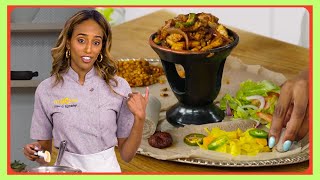 How Traditional Ethiopian Doro Tibs is Made Chicken StirFry [upl. by Eyssej]