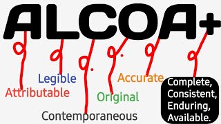 Data integrity ALCOA ALCOA  DI attributable legible contemporaneous original accurate [upl. by Adnahc]