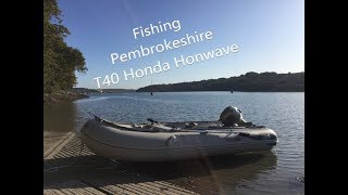 Inflatable Fishing Pembrokeshire in T40 Honda Honwave [upl. by Wilsey]