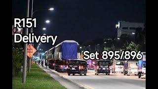 SMRT Alstom Movia R151 895896 EMU 896  12895  Delivery to Tuas West Depot Singapore [upl. by Yesteb]