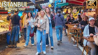 Istanbul Turkey City Center 4K Walking Tour Kadikoy Markets RestaurantsShopsStreet Foods [upl. by Aelahs194]