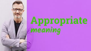 Appropriate  Meaning of appropriate [upl. by Susie]