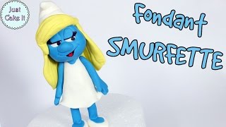 How to make fondant Smurfette cake topper tutorial  DIY Smurfette [upl. by Odnolor]