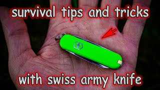 Useful Survival Tips and Tricks with mini Swiss Army Knife Victorinox classic SD [upl. by Otrebile]