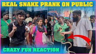 Real Snake Prank On Public  Pareshan Family [upl. by Shurlocke]