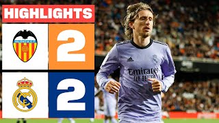 VALENCIA CF 2  2 REAL MADRID  RESUMEN LALIGA EA SPORTS [upl. by Dnalhsa]