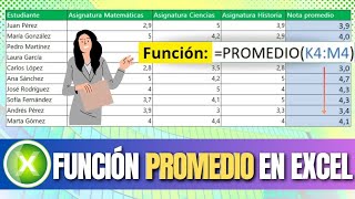 FUNCION PROMEDIO EN EXCEL [upl. by Nalad]