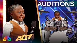 5YearOld Chrisyius Whitehead Is A Drumming SAVANT  Auditions  AGT 2024 [upl. by Erkan]