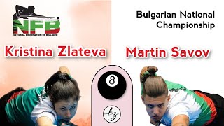 Kristina Zlateva 694 vs Martin Savov 662 Bulgarian 8ball championship [upl. by Tahp]