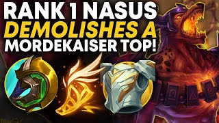 Rank 1 Nasus Demolishes Mordekaiser Toplane  Carnarius  League of Legends [upl. by Graybill]