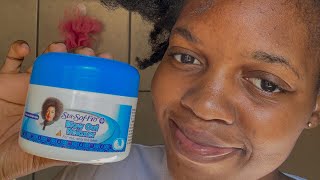 Relaxing my Afro  StaSofFro Blow out relaxer 💆🏽‍♀️🥳 [upl. by Kolodgie]