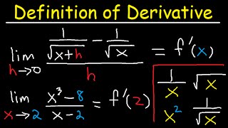 Limit Definition of Derivative Square Root Fractions 1sqrtx Examples  Calculus [upl. by Esdnyl33]