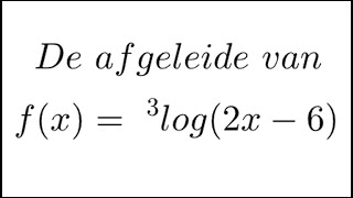 Een logaritmische functie met kettingregel differentiëren [upl. by Farly]