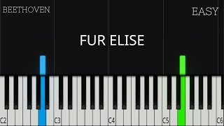 Für Elise  Beethoven  EASY Piano Tutorial [upl. by Bobker]