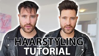 Haarstyling TUTORIAL für Männer bei KURZEN HAAREN 2021 [upl. by Ahsykal]