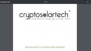 BLOCKCHAIN WITH RENEWABLE ENERGIES cryptosolartech [upl. by Anelrahc]