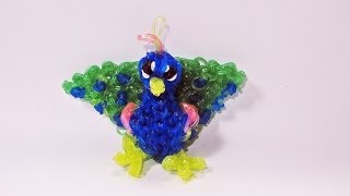 Rainbow Loom PEACOCK Charm How To Design  Tutorial DIY Mommy Animals [upl. by Dlnaod]