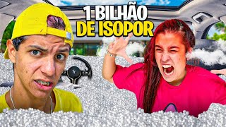 COLOQUEI 1 BILHÃO DE ISOPOR NO CARRO DA EMILLY VICK Trolagem extrema [upl. by Labors]