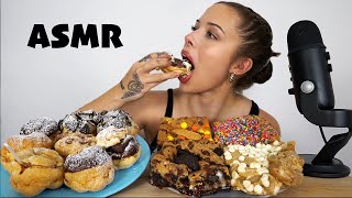 ASMR Eating Cream Puffs amp HUGE Brownies whispered [upl. by Laurin]