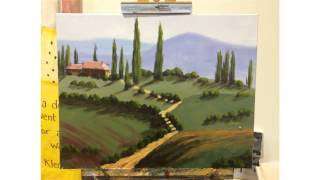 Tuscany Landscape Painting  Step By Step Demonstration MooreMethod [upl. by Aniad]