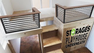 EASY DIY LOFT STYLE BED  FULL BUILD [upl. by Harlie]