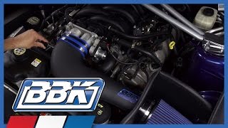 0509 Mustang GT Cold Air Intake System Install amp Dyno Test Lightweight Plastic Inlet Black [upl. by Eibor]