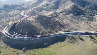 Tehachapi Loop  two trains in thirteen minutes [upl. by Dieball827]