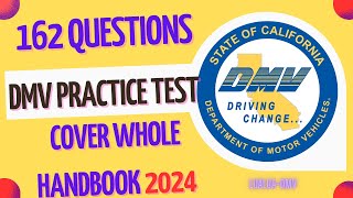 California DMV Knowledge Practice Test 2024  SET 1 DMV Permit Practice Test 2024 162 questions [upl. by Neyut143]