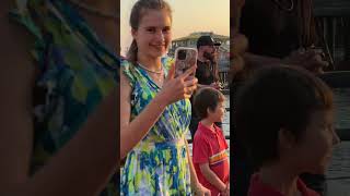 Beautiful Karolina Protsenko is on Santa Monica Pier performance sunset beautiful girl [upl. by Ketty]