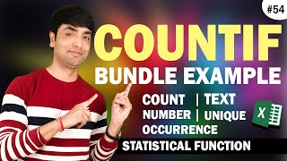 Excel COUNTIF Function 12 Examples of Different Criteria  Count Text  Number and Unique Occurrence [upl. by Anicnarf]