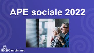 APE SOCIALE ➡️ Inps 2022 [upl. by Dustman]