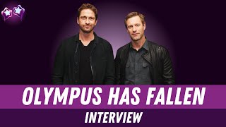 Gerard Butler amp Aaron Eckhart Interview on Olympus Has Fallen  Behind the Scenes [upl. by Rabah159]