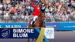 Simone Blum becomes FIRST ever female World Jumping Champion at FEI World Equestrian Games 2018 [upl. by Wilfreda]