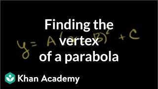 Finding the vertex of a parabola example  Quadratic equations  Algebra I  Khan Academy [upl. by Kinemod]