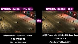 GTA IV 9800GT 1GB vs 9600GT 512 MB [upl. by Ringe]