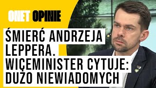 Śmierć Andrzeja Leppera Wiceminister cytuje bardzo dużo niewiadomych [upl. by Ydnat]