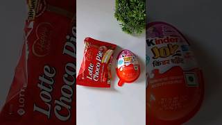 Kinder joy or Lotte Choco pie Popsicle shorts youtubeshorts viralvideo kinderjoy [upl. by Afatsom]