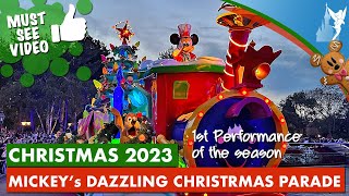 🎄 Disneyland Paris CHRISTMAS 2023 First performance of Mickeys Dazzling Christmas Parade [upl. by Ronda204]