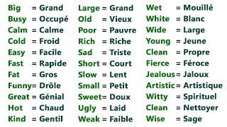 100 ADJECTIFS LES PLUS UTILISÉS EN ANGLAIS  100 MOST USED ADJECTIVES IN ENGLISH [upl. by Mcdermott]