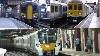 Thameslink Classes 319 377 amp 700 Trains Switching Power Supply at Farringdon amp City Thameslink [upl. by Asiuqram108]