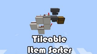 Tileable Item Sorting System Uses few hoppers 18 [upl. by Wayland]