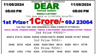 🔴 Evening 0800 PM Dear Nagaland State Live Lottery Result Today ll Date11082024 ll [upl. by Kcaz744]