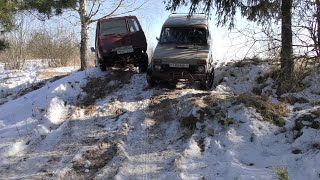 Who is more likely to drive on impassable roads Soviet NIVA against Japanese ISUZU TROOPER offroad [upl. by Garvin158]