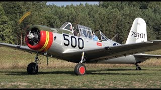 Vultee BT13B Valiant N71502 Arrival  EDAH Hangar 10 Fly In 2018 [upl. by Petite]