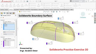 Solidworks Boundary Surface  Solidworks Practice Exercise 30  Boundary Surface with Guide Curves [upl. by Letisha]