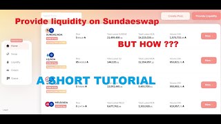 Provide liquidity on Sundaeswap How to do it A short tutorial [upl. by Steere]