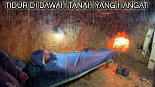 BERKEMAH DI SAAT HUJAN DERAS BERMALAM DI BAWAH TANAH YANG HANGAT [upl. by Margalit]