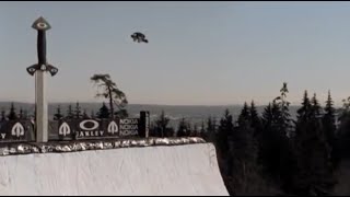 Terje Haakonsen 98 Metres Snowboard World Record Highest Air on Quarterpipe Oslo Norway [upl. by Aihsar]