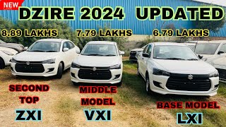 Dzire Facelift 2024 Base Model Lxi vs Vxi vs Zxi  Dzire Facelift 2024 Price  Features [upl. by Boarer769]