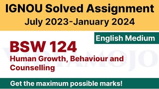 IGNOU BSW 124 Solved Assignment 202324 PDF Download  English Medium  Vidyamojo [upl. by Ynaiffit]